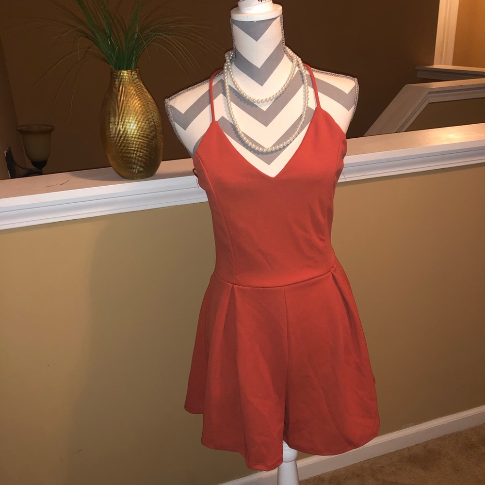 Orange Romper  Sz L